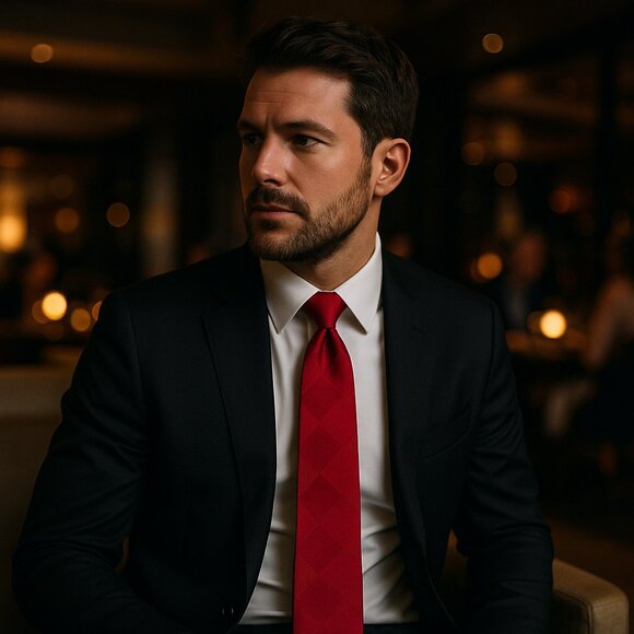 Donald J. Trump Signature Collection Silk Tie – Classic Red Diamond Pattern